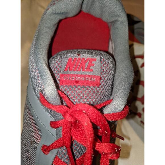 Nike Mens Flex 2014 Gray Red Lace Up Running Shoes Size 14 Sneakers 642791-003 - Picture 8 of 10